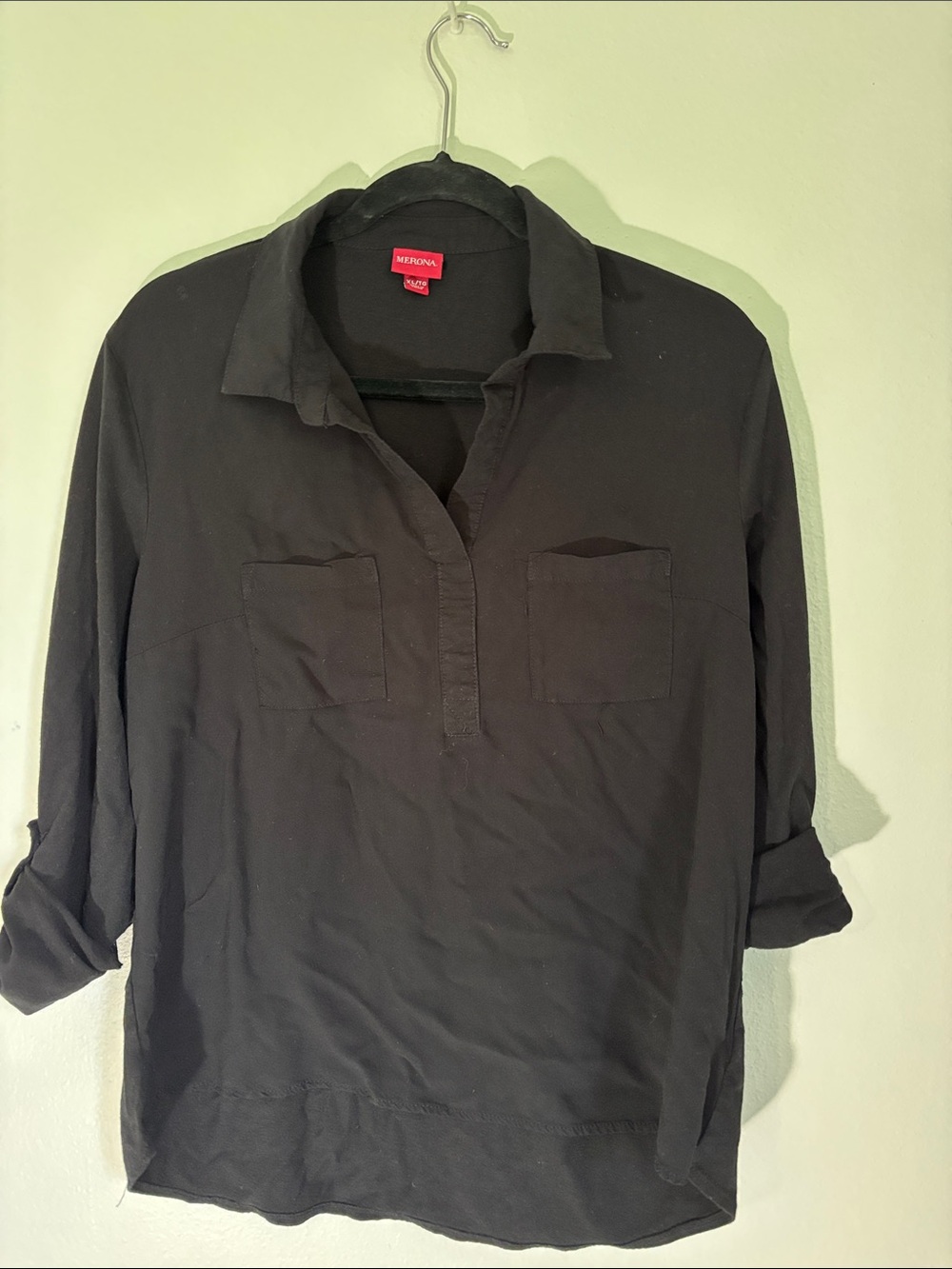 Merona Black Women's Casual top 3/4 sleeve